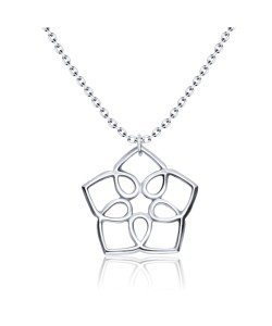 Flower Carved Silver Necklace SPE-3521